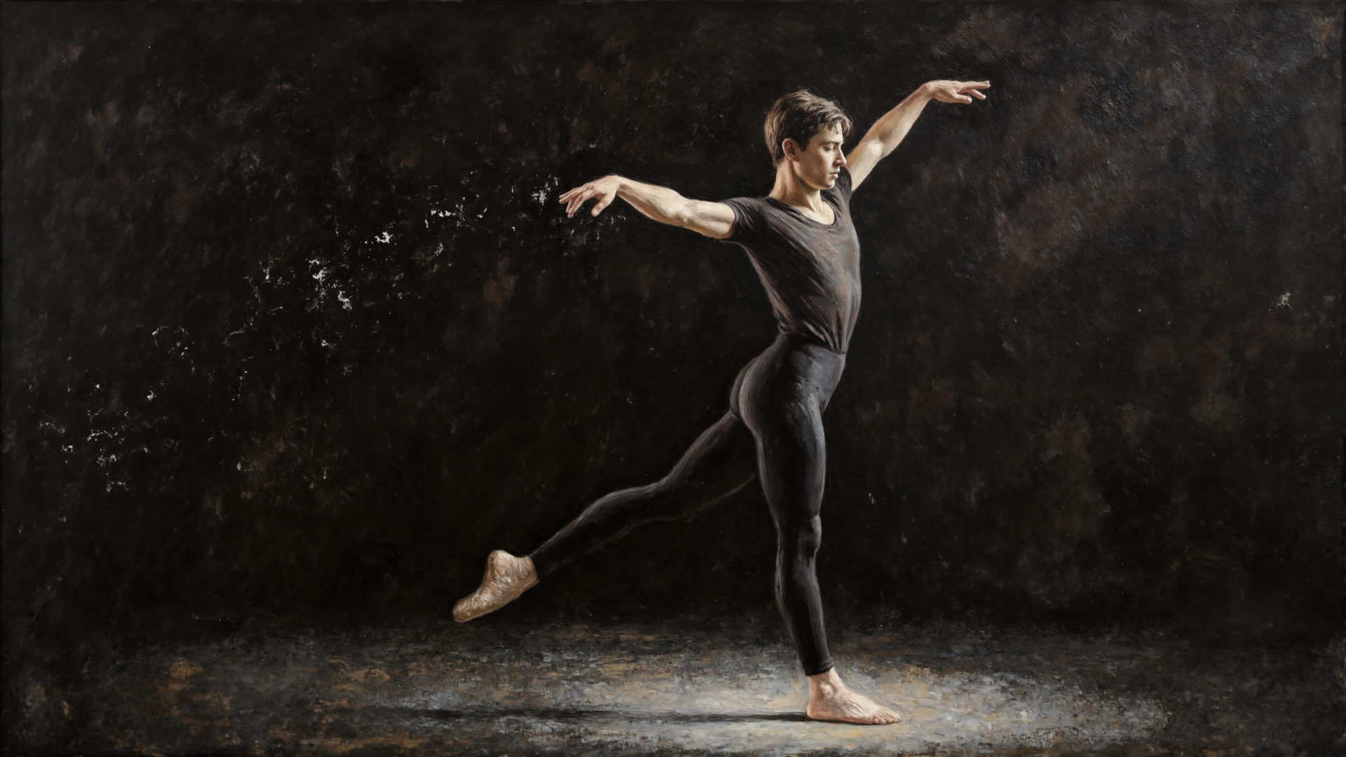 バレエダンサーの練習中