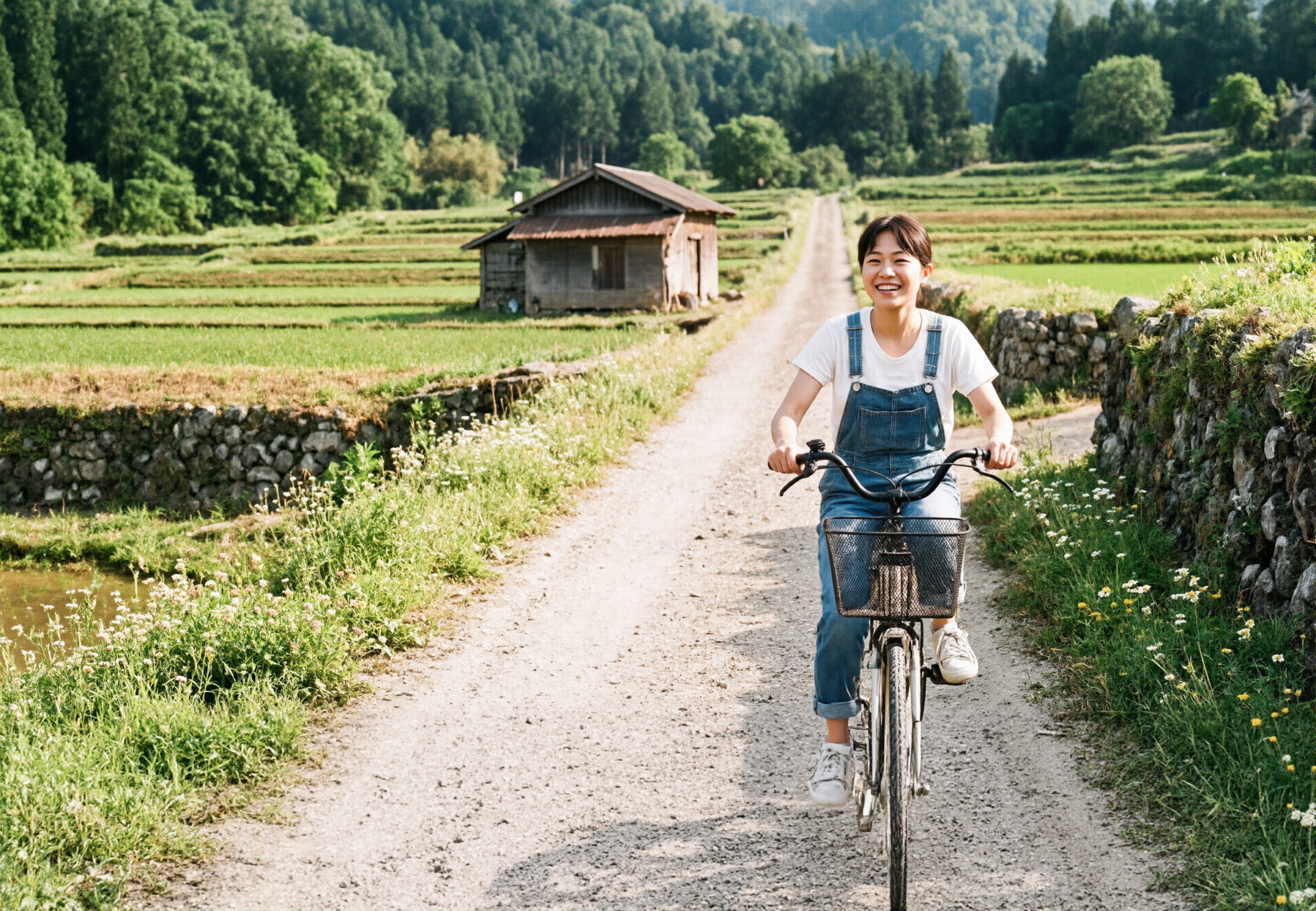 自転車を漕ぐ女の子　01