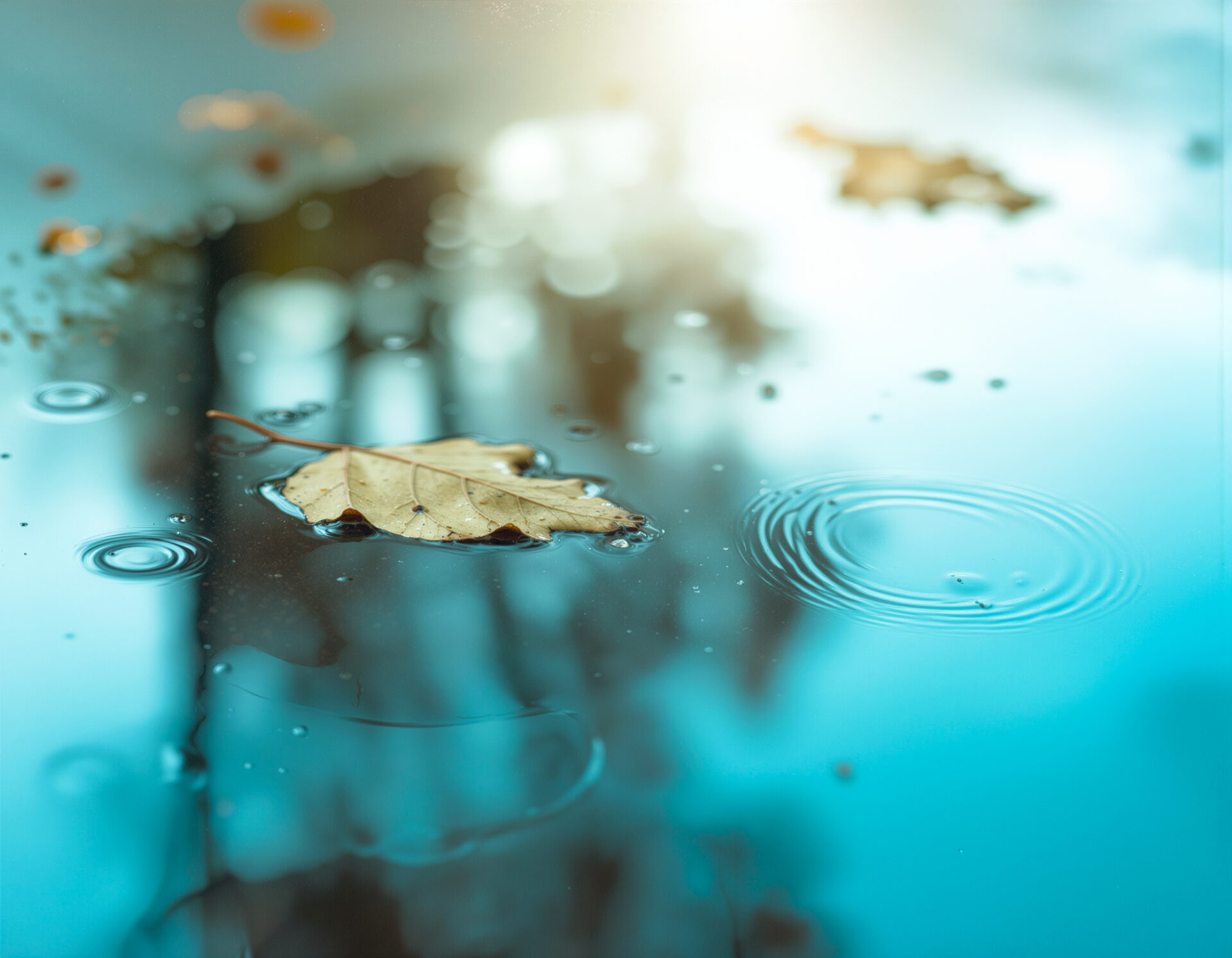 落葉と水たまり　02