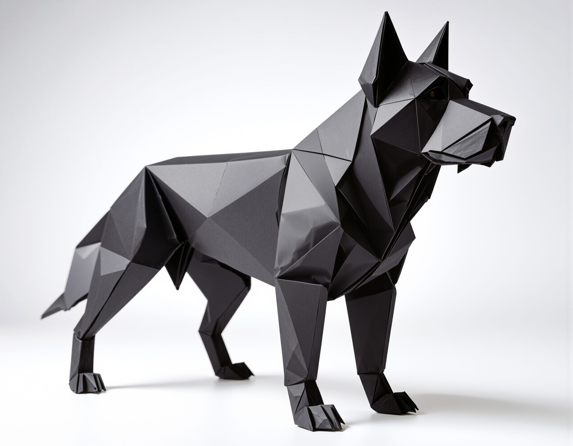 折り紙で作られた黒い犬