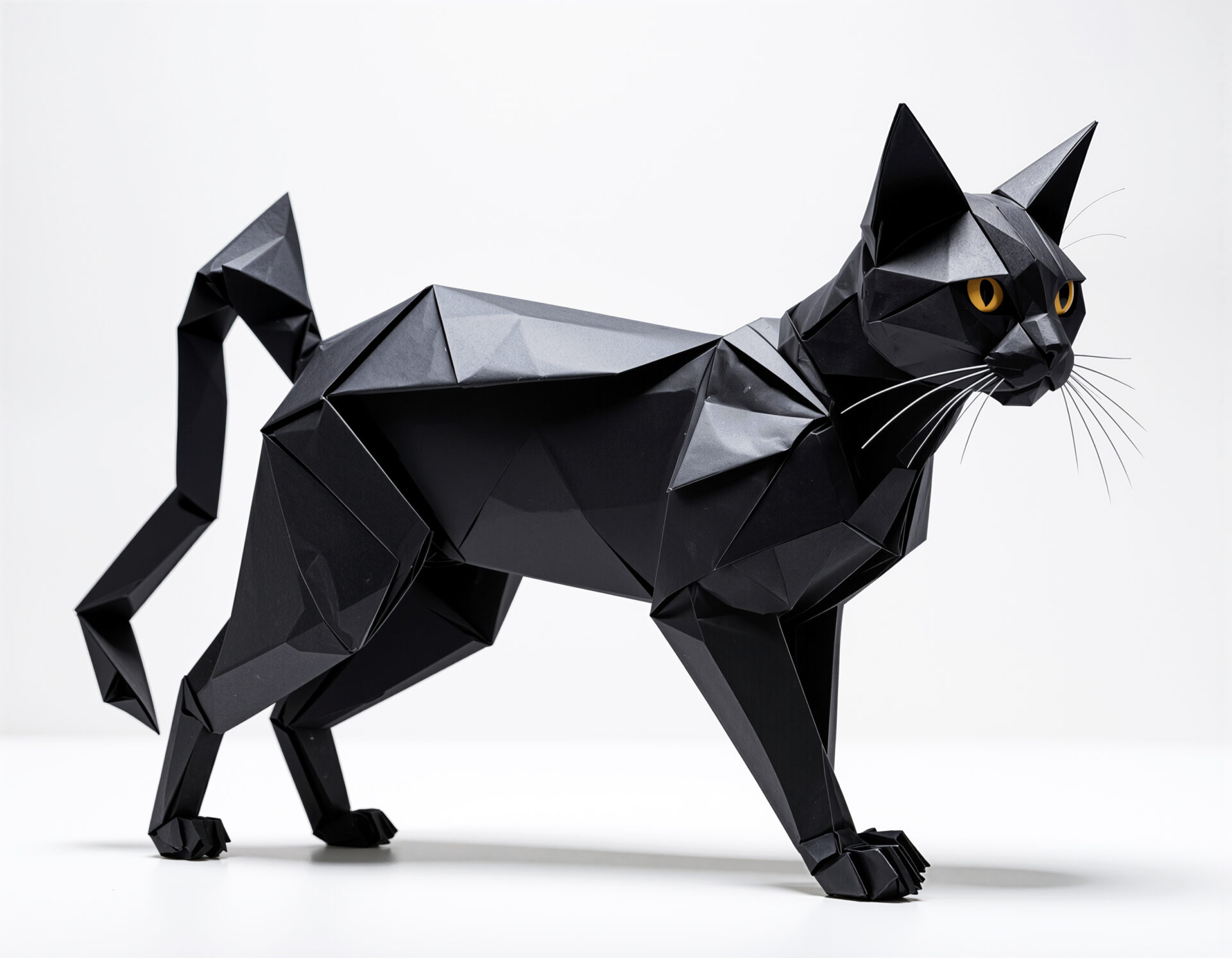 折り紙で作られた黒猫　01