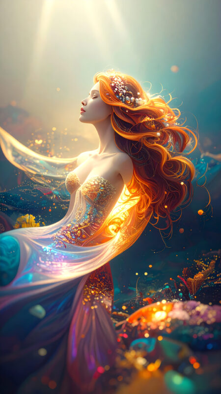 海中の人魚のファンタジーアート 01